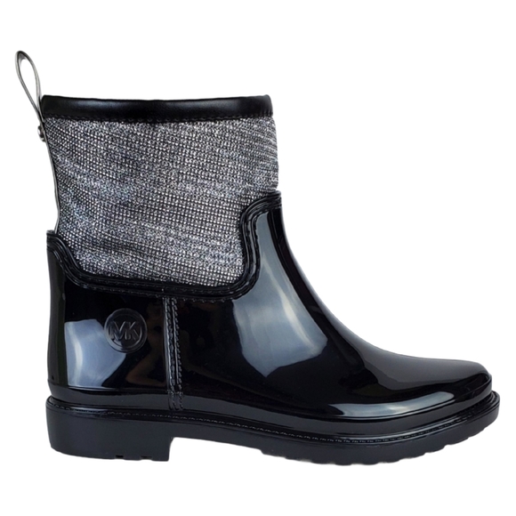 New Michael Kors blakely mesh rain boots black pull on winter outdoor casual - Picture 1 of 13
